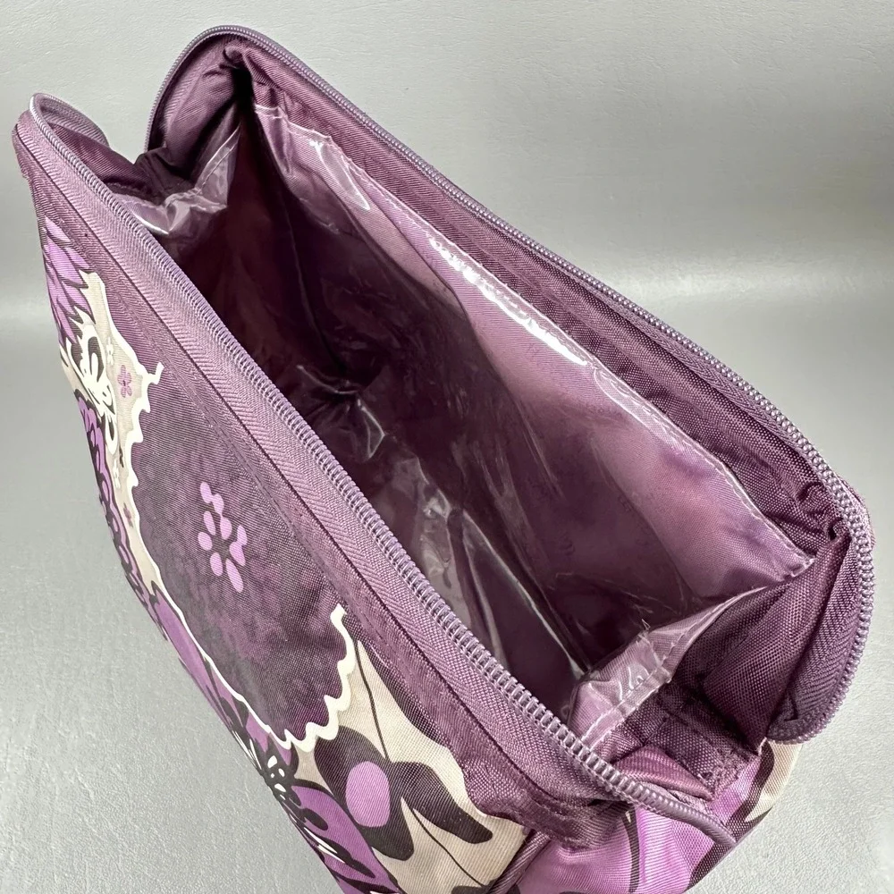 Thirty-One Glamour Case Plum Awesome Blossom Toiletry Cosmetic Travel Bag
